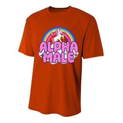 Alpha Male Unicorn Funny Sarcastic Ironic Weird Humor Performance Sprint T-Shirt