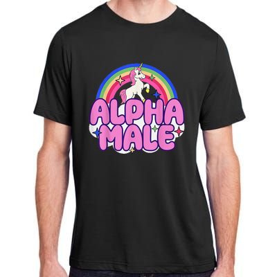 Alpha Male Unicorn Funny Sarcastic Ironic Weird Humor Adult ChromaSoft Performance T-Shirt