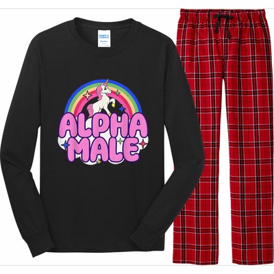 Alpha Male Unicorn Funny Sarcastic Ironic Weird Humor Long Sleeve Pajama Set