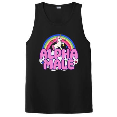 Alpha Male Unicorn Funny Sarcastic Ironic Weird Humor PosiCharge Competitor Tank