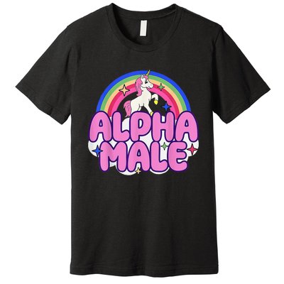 Alpha Male Unicorn Funny Sarcastic Ironic Weird Humor Premium T-Shirt