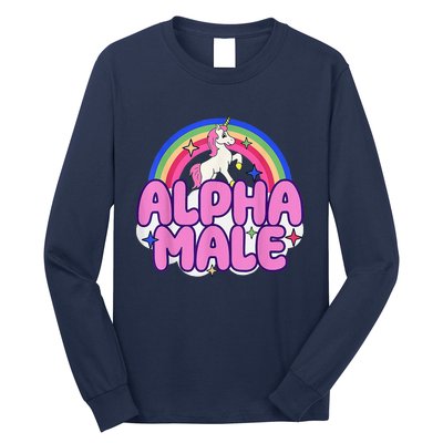 Alpha Male Unicorn Funny Sarcastic Ironic Weird Humor Long Sleeve Shirt