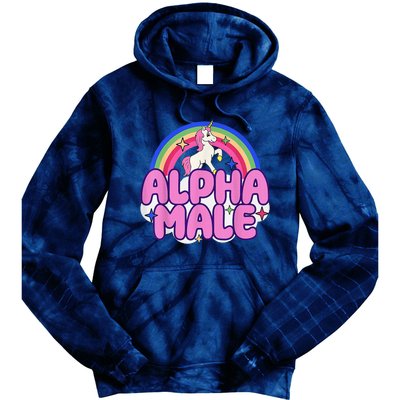 Alpha Male Unicorn Funny Sarcastic Ironic Weird Humor Tie Dye Hoodie