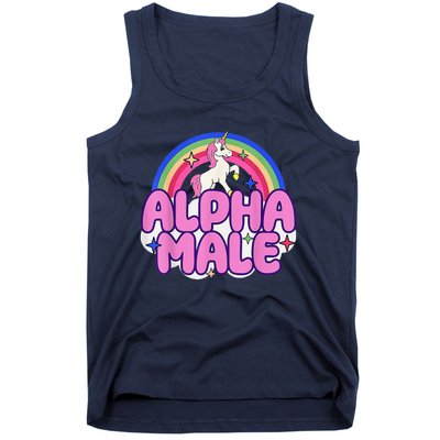 Alpha Male Unicorn Funny Sarcastic Ironic Weird Humor Tank Top