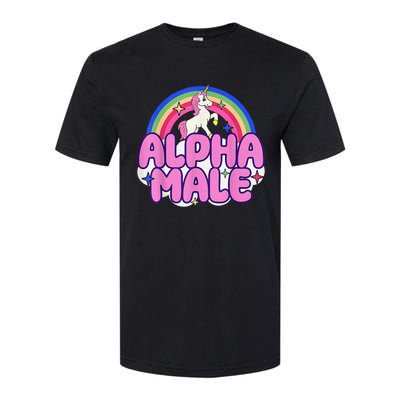 Alpha Male Unicorn Funny Sarcastic Ironic Weird Humor Softstyle CVC T-Shirt