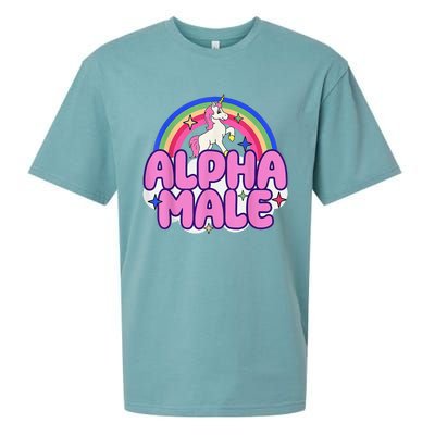 Alpha Male Unicorn Funny Sarcastic Ironic Weird Humor Sueded Cloud Jersey T-Shirt