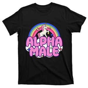 Alpha Male Unicorn Funny Sarcastic Ironic Weird Y2K Humor T-Shirt