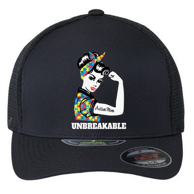 Autism Mom Unbreakable Autism Awareness Funny Gift Flexfit Unipanel Trucker Cap