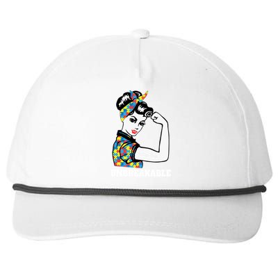 Autism Mom Unbreakable Autism Awareness Funny Gift Snapback Five-Panel Rope Hat