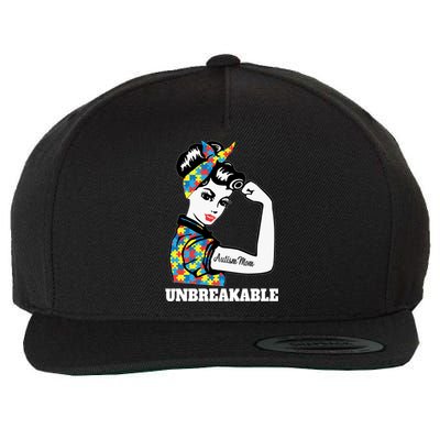 Autism Mom Unbreakable Autism Awareness Funny Gift Wool Snapback Cap