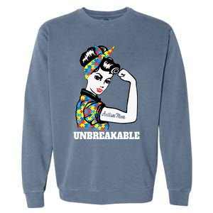 Autism Mom Unbreakable Autism Awareness Funny Gift Garment-Dyed Sweatshirt