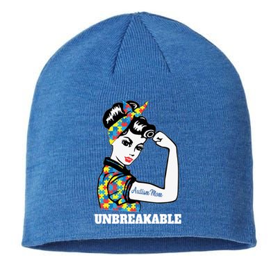 Autism Mom Unbreakable Autism Awareness Funny Gift Sustainable Beanie