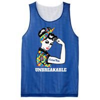 Autism Mom Unbreakable Autism Awareness Funny Gift Mesh Reversible Basketball Jersey Tank