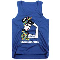 Autism Mom Unbreakable Autism Awareness Funny Gift Tank Top