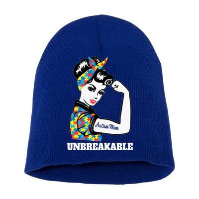 Autism Mom Unbreakable Autism Awareness Funny Gift Short Acrylic Beanie