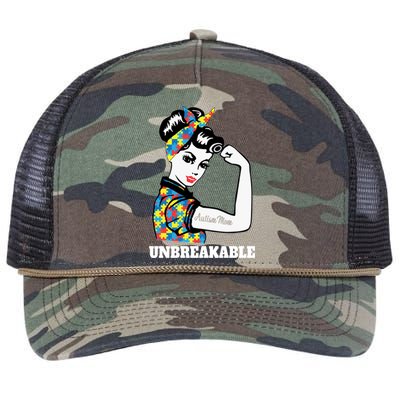 Autism Mom Unbreakable Autism Awareness Funny Gift Retro Rope Trucker Hat Cap