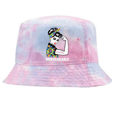 Autism Mom Unbreakable Autism Awareness Funny Gift Tie-Dyed Bucket Hat