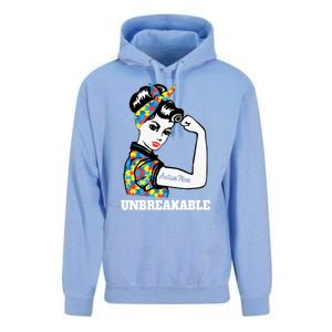 Autism Mom Unbreakable Autism Awareness Funny Gift Unisex Surf Hoodie