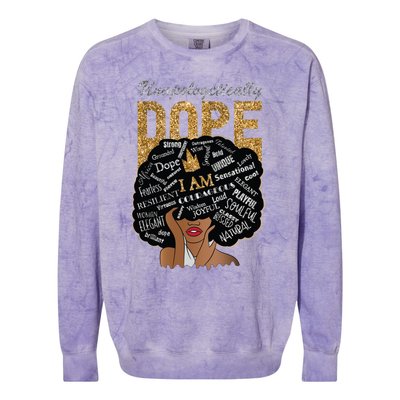 Afro Melanin Unapologetically Dope Diva Black History Gift Colorblast Crewneck Sweatshirt