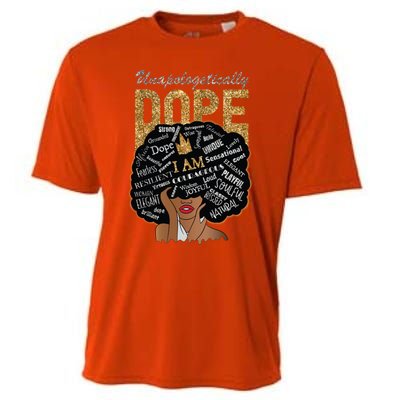 Afro Melanin Unapologetically Dope Diva Black History Gift Cooling Performance Crew T-Shirt