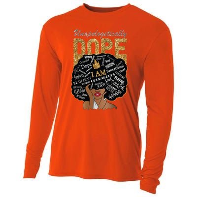 Afro Melanin Unapologetically Dope Diva Black History Gift Cooling Performance Long Sleeve Crew