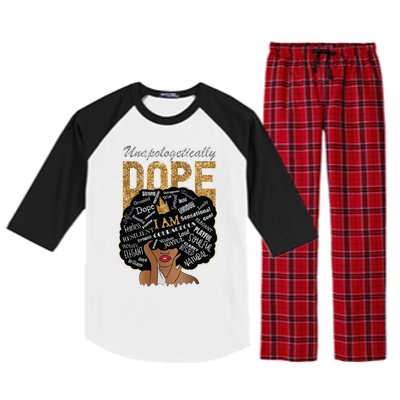 Afro Melanin Unapologetically Dope Diva Black History Gift Raglan Sleeve Pajama Set