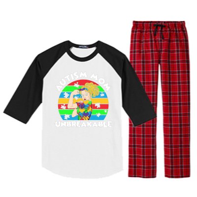 Autism Mom Unbreakable Raglan Sleeve Pajama Set