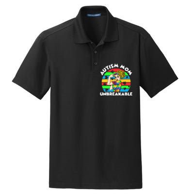 Autism Mom Unbreakable Dry Zone Grid Polo