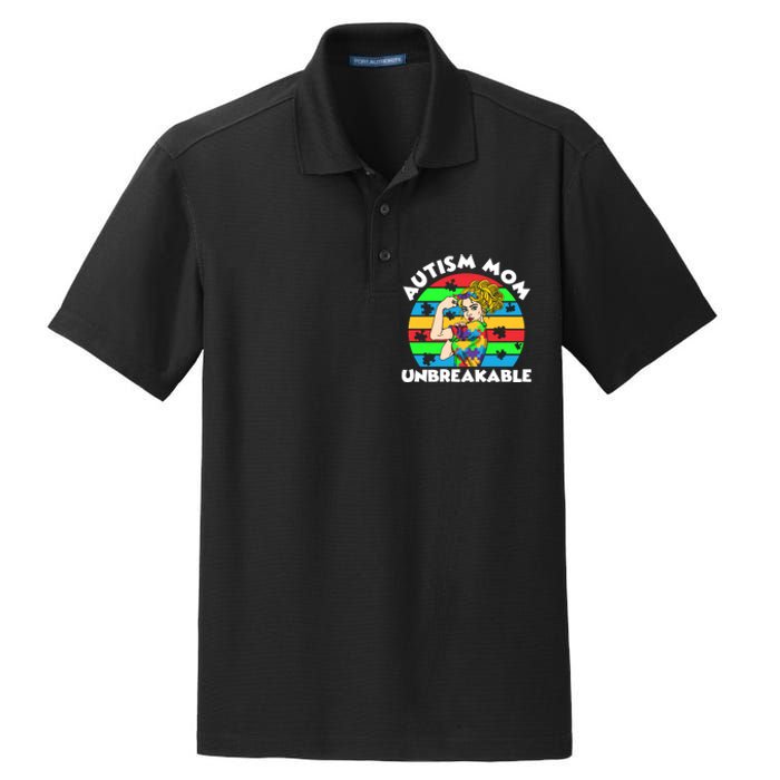 Autism Mom Unbreakable Dry Zone Grid Polo