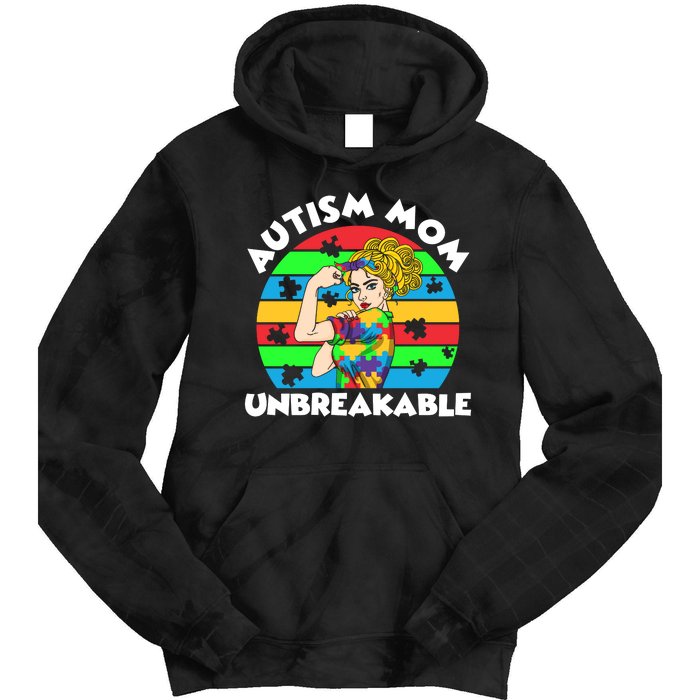 Autism Mom Unbreakable Tie Dye Hoodie