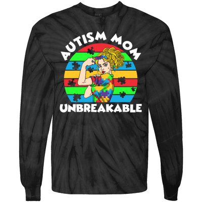 Autism Mom Unbreakable Tie-Dye Long Sleeve Shirt