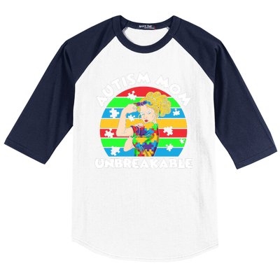 Autism Mom Unbreakable Baseball Sleeve Shirt