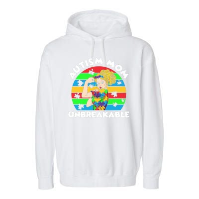 Autism Mom Unbreakable Garment-Dyed Fleece Hoodie