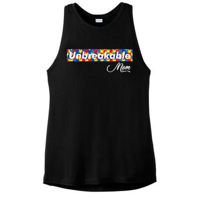 Autism Mom Unbreakable Autism Mama Bear Autism Awareness Great Gift Ladies PosiCharge Tri-Blend Wicking Tank