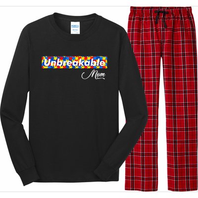 Autism Mom Unbreakable Autism Mama Bear Autism Awareness Great Gift Long Sleeve Pajama Set