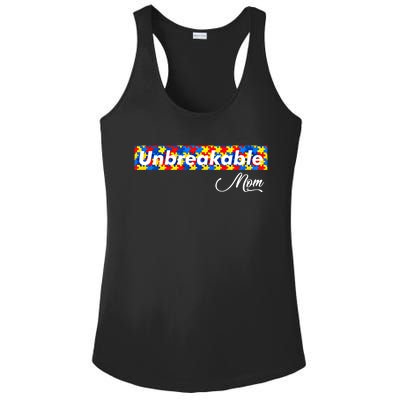 Autism Mom Unbreakable Autism Mama Bear Autism Awareness Great Gift Ladies PosiCharge Competitor Racerback Tank