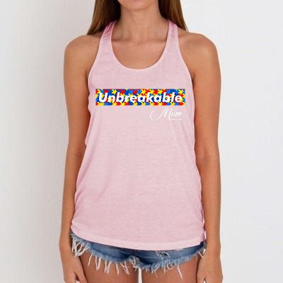 Autism Mom Unbreakable Autism Mama Bear Autism Awareness Great Gift Women's Knotted Racerback Tank