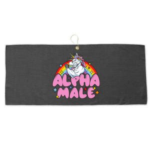 Alpha Male Unicorn Funny Sarcastic Woman Large Microfiber Waffle Golf Towel