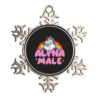 Alpha Male Unicorn Funny Sarcastic Woman Metallic Star Ornament