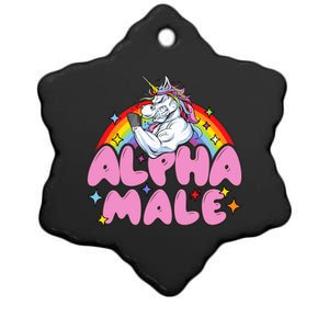 Alpha Male Unicorn Funny Sarcastic Woman Ceramic Star Ornament