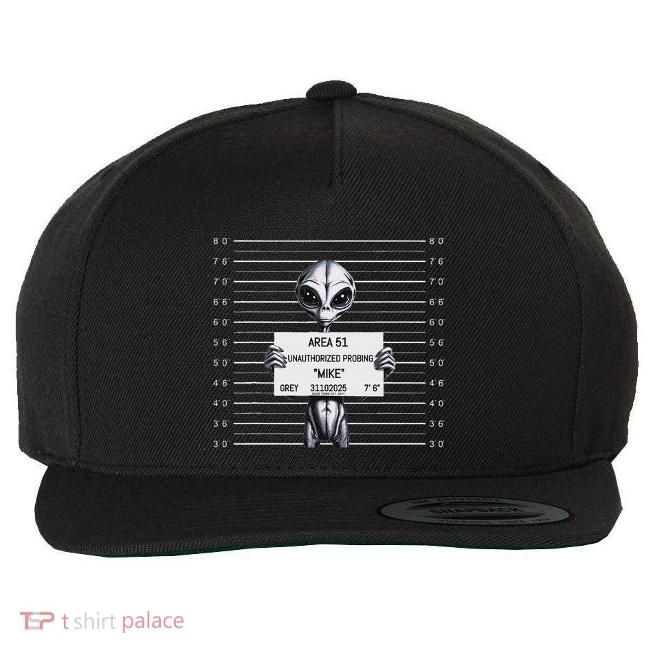 Alien Mugshot Unauthorized Probing Wool Snapback Cap
