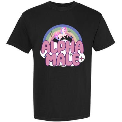Alpha Male Unicorn Rainbow Funny Garment-Dyed Heavyweight T-Shirt