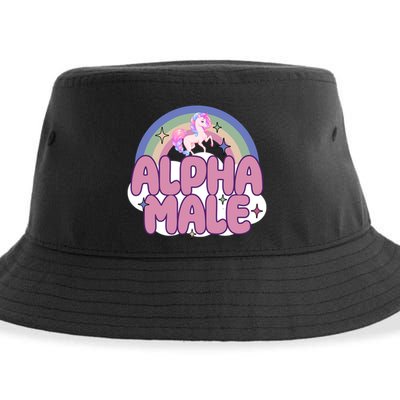 Alpha Male Unicorn Rainbow Funny Sustainable Bucket Hat