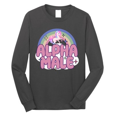 Alpha Male Unicorn Rainbow Funny Long Sleeve Shirt