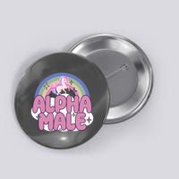 Alpha Male Unicorn Rainbow Funny Button