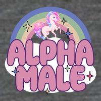 Alpha Male Unicorn Rainbow Funny Button