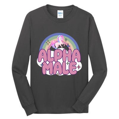 Alpha Male Unicorn Rainbow Funny Tall Long Sleeve T-Shirt