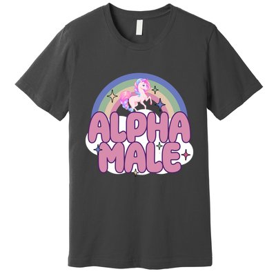 Alpha Male Unicorn Rainbow Funny Premium T-Shirt