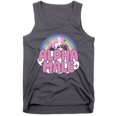 Alpha Male Unicorn Rainbow Funny Tank Top