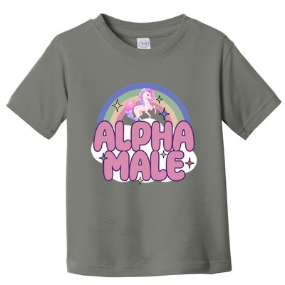 Alpha Male Unicorn Rainbow Funny Toddler T-Shirt